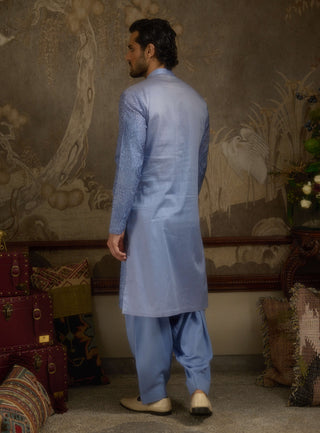 Fiza gul sky blue kurta set