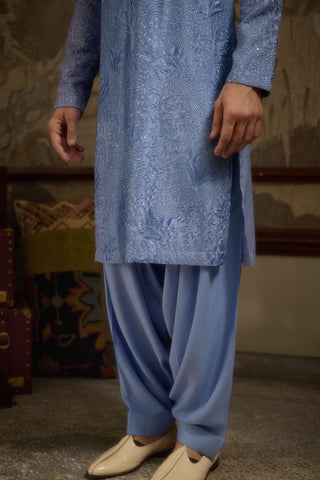 Fiza gul sky blue kurta set