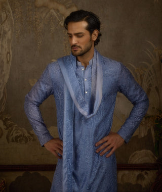 Fiza gul sky blue kurta set