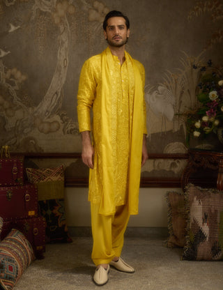 Heerbasant yellow kurta set