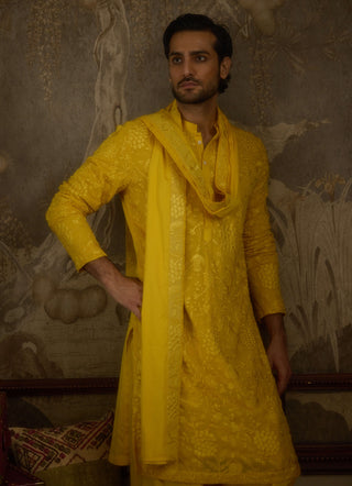 Heerbasant yellow kurta set
