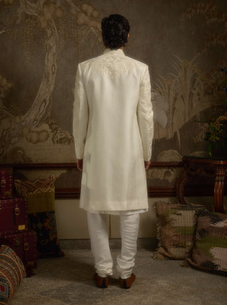 Afreen monochrome ivory sherwani set