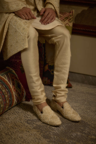 Noorjah champagne gold sherwani set