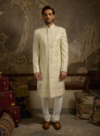 Roshaan ivory sherwani set