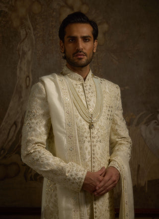 Roshaan ivory sherwani set