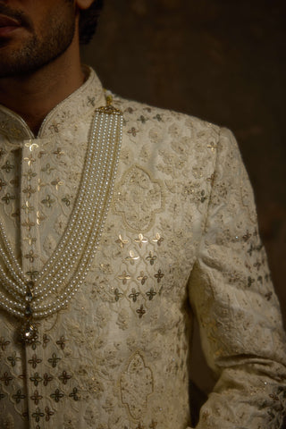 Roshaan ivory sherwani set