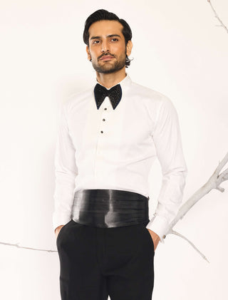 White pintux shirt
