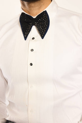 White pintux shirt