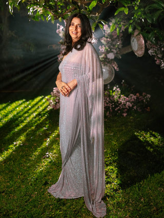Lilac lumina lilac drape sari and corset