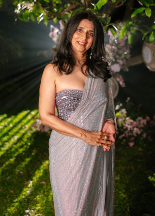 Lilac lumina lilac drape sari and corset
