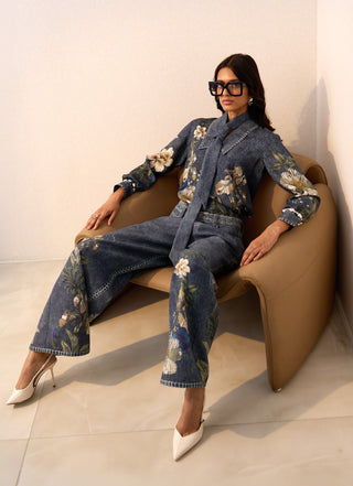 Abby indigo blue top with jeans