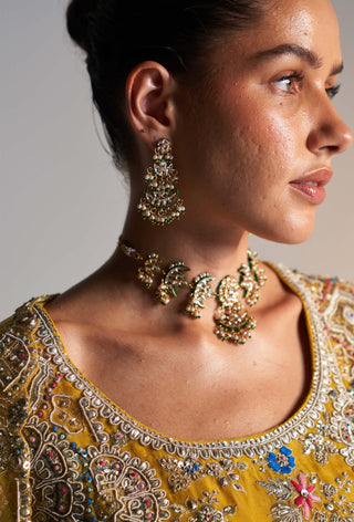 Honey Gold Embroidered Sharara Set by Osaa By Adarsh, available on Indiaspopup.com