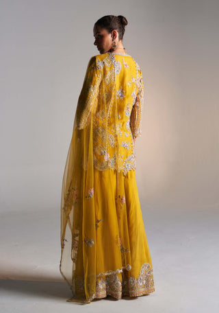 Honey Gold Embroidered Sharara Set by Osaa By Adarsh, available on Indiaspopup.com