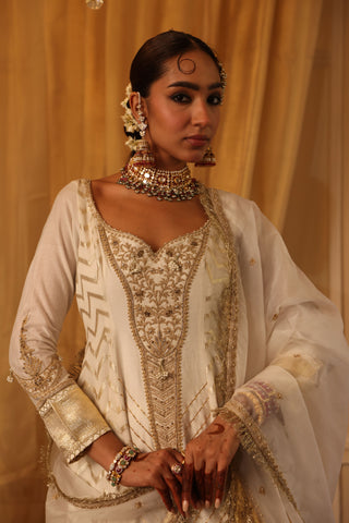 Ivory dori anarkali set