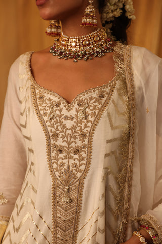 Ivory dori anarkali set