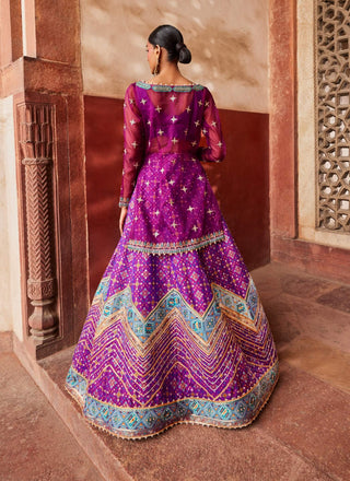 Jamuni Purple Lehenga And Kurta Set by Aditi Gupta available on Indiaspopup.com