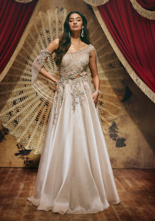 Agnes silver embellished gown