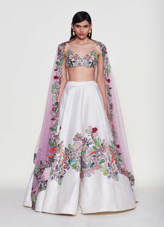 Magnolia Ivory Lehenga Set by Aisha Rao, available on Indiaspopup.com