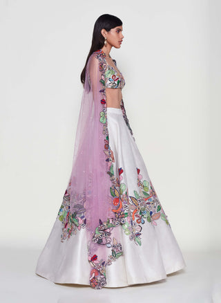 Magnolia Ivory Lehenga Set by Aisha Rao, available on Indiaspopup.com