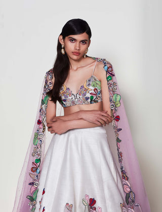 Magnolia Ivory Lehenga Set by Aisha Rao, available on Indiaspopup.com