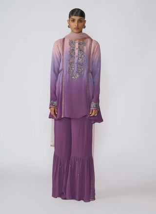 Amyra Pink- Amethyst Kurta Set by Aisha Rao, available on Indiaspopup.com