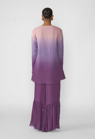 Amyra Pink- Amethyst Kurta Set by Aisha Rao, available on Indiaspopup.com