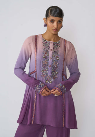 Amyra Pink- Amethyst Kurta Set by Aisha Rao, available on Indiaspopup.com