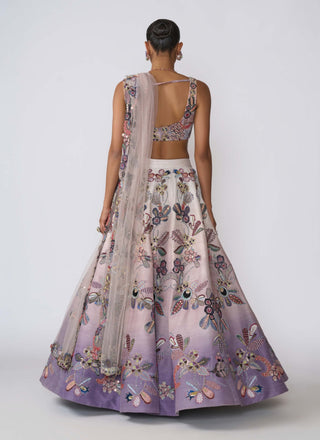 Eden Ivory-Amethyst Lehenga Set by Aisha Rao, available on Indiaspopup.com