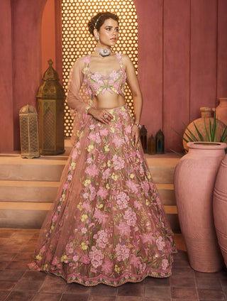 Leila mellow rose lehenga set