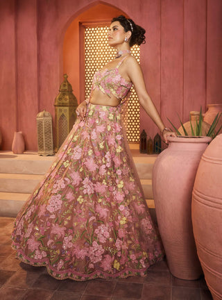 Leila mellow rose lehenga set