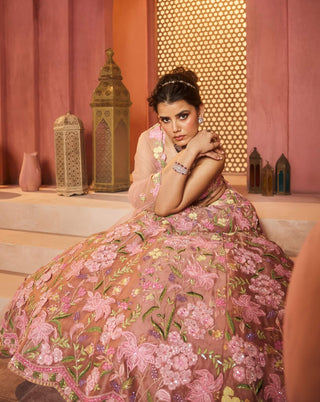 Leila mellow rose lehenga set