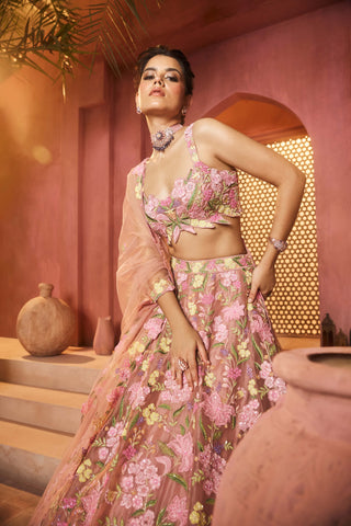 Leila mellow rose lehenga set