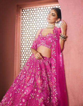 Golnar fuchsia pink lehenga set