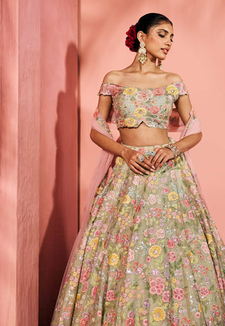 Tara mint green lehenga set
