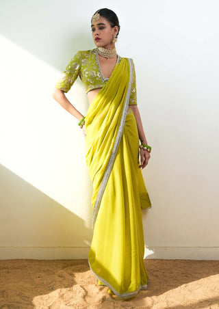 Soraya green sari and blouse