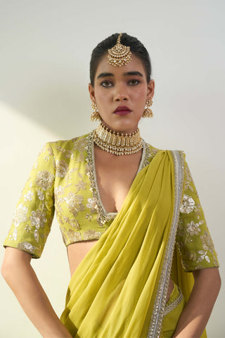 Soraya green sari and blouse