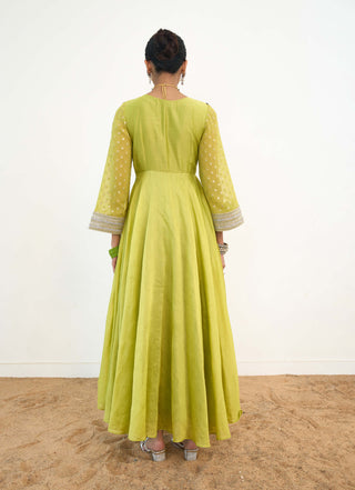 Asteria green anarkali and dupatta