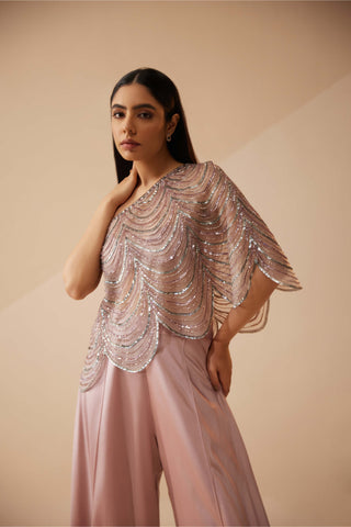 Roqa-Aubagne Lavender Palazzo And Blouse-INDIASPOPUP.COM