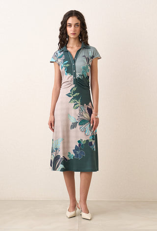 Nayara waist gather midi dress