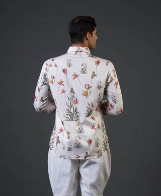 Balance By Rohit Bal Men-Ivory Floral Printed Shirt-INDIASPOPUP.COM