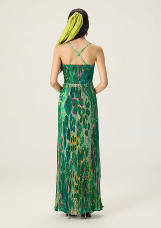 Kiara green printed dress