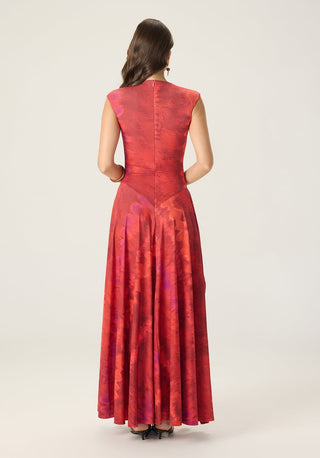 Charlotte red printed dress