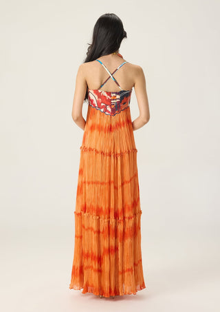 Samara orange multicolor printed dress