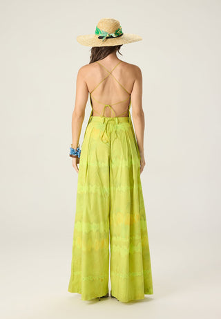 Raven lime green printed blouse and saylor palazzo