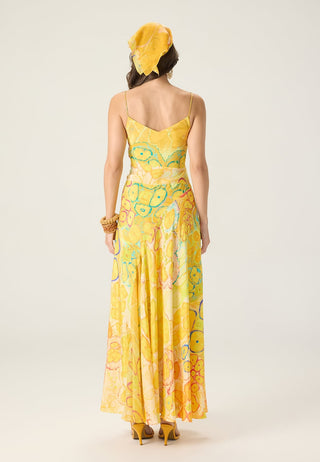 Gwen yellow printed dress