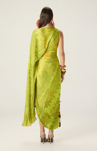 Kathy lime green printed dress