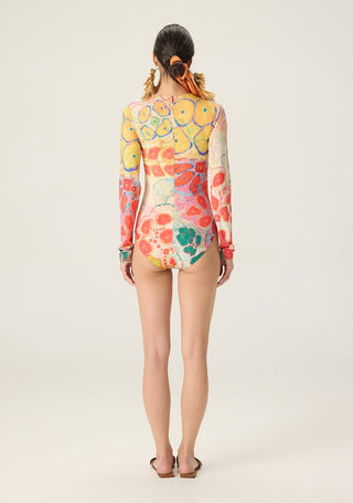Kenzie multicolor printed swimsuit with leni cape