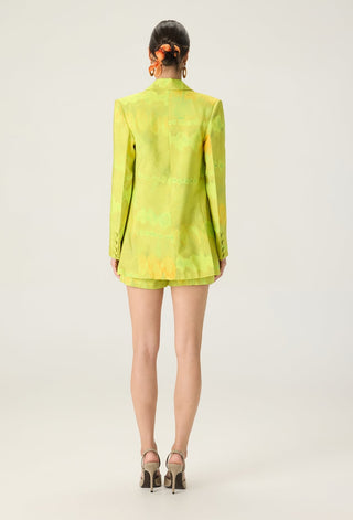 Jamie lime green printed blouse with rebekkah blazer and sia skort