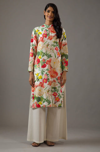 Balance By Rohit Bal-Ivory Printed Tunic And Palazzo-INDIASPOPUP.COM