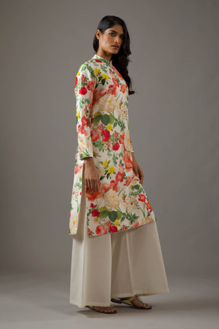 Balance By Rohit Bal-Ivory Printed Tunic And Palazzo-INDIASPOPUP.COM